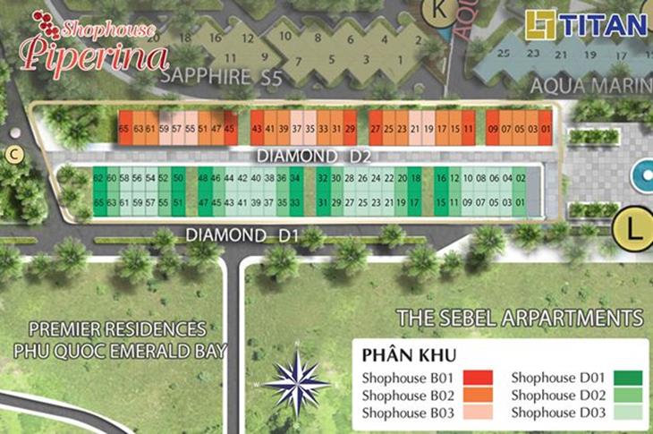Mặt bằng tổng thể shophouse Bãi Kem