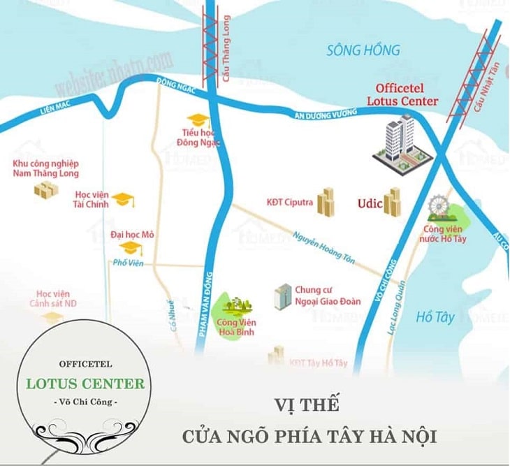 vị trí officetel Lotus Center Vimefulland Ciputra