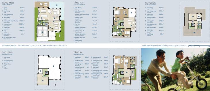 Biệt thự đơn lập bạch kim: 294 - 468m2