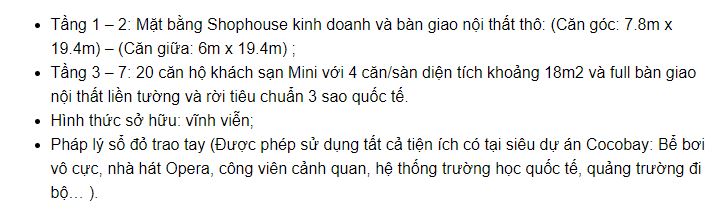 Shophouse Cocobay Đà Nẵng
