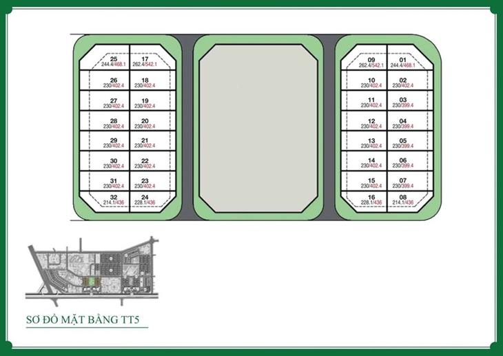 Mặt bằng tổng thể phân khu TT5