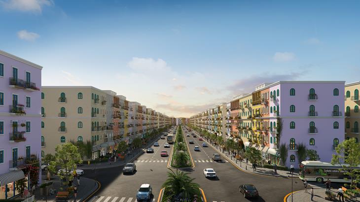 Phối cảnh khu shophouse dự án Sun Grand city