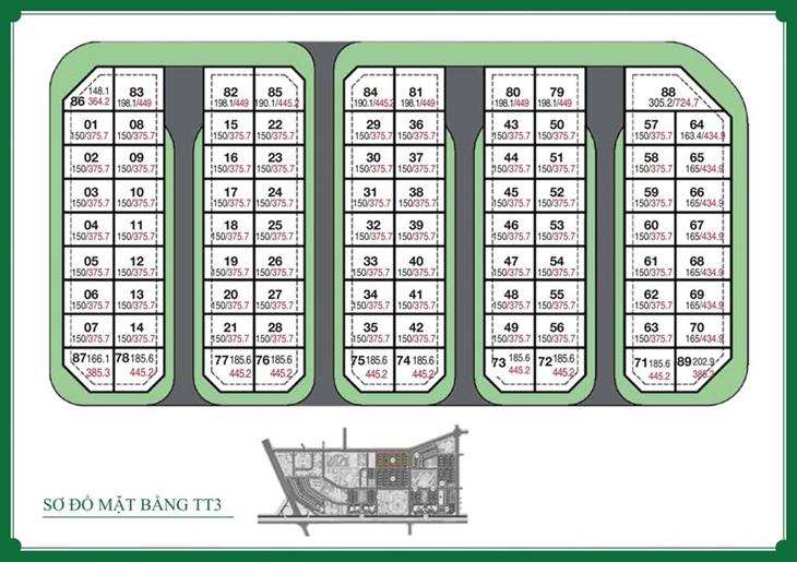 Mặt bằng tổng thể phân khu TT3