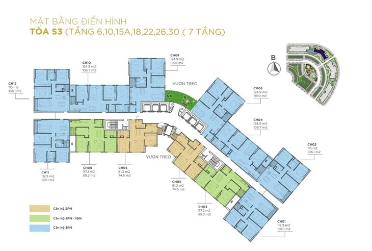 Mặt bằng thiết kế tòa S3