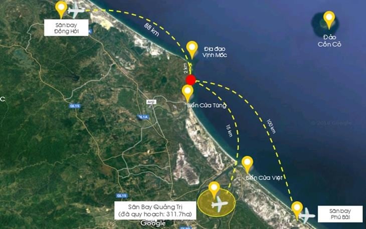 Bãi biển cửa tùng ra sân bay