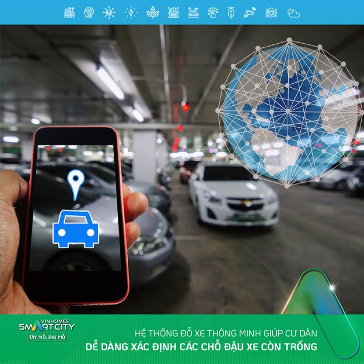 Hệ thống đỗ xe thông minh tại VinHomes Smart City 