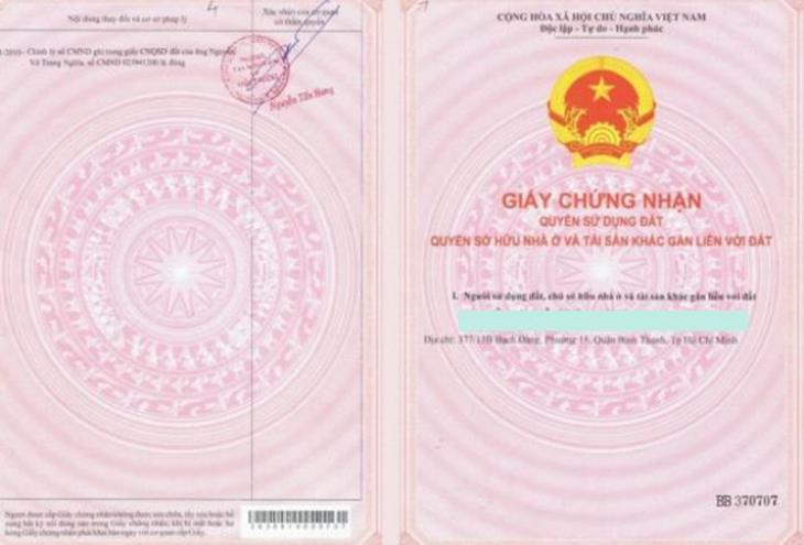 Thông tin ghi trên Sổ đỏ 