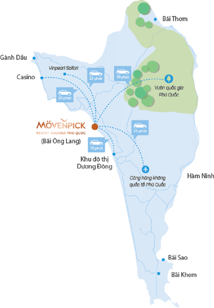Vị trí Dự án Movenpick Waverly Resort Phú Quốc