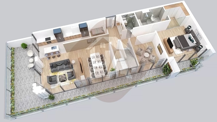 Mô hình tầng 1 căn hộ Penthouse