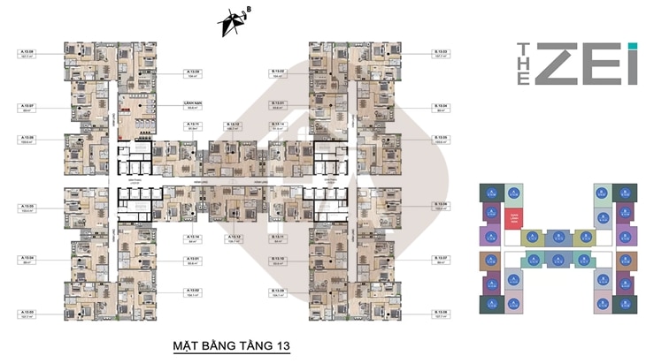 Mặt bằng tầng 13