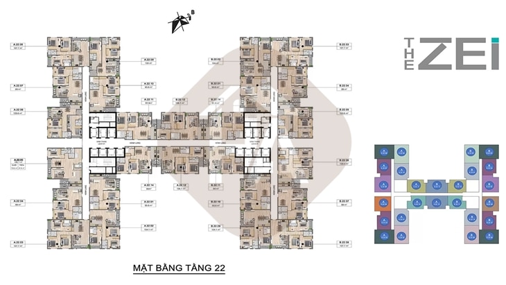 Mặt bằng tầng 22
