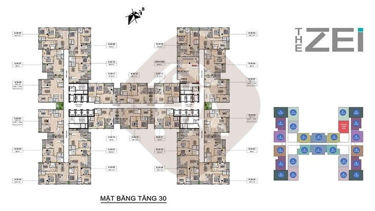Mặt bằng tầng 30