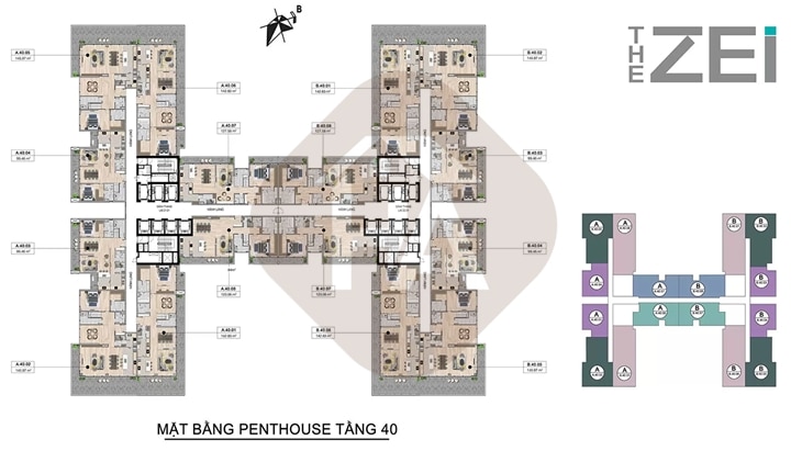 Mặt bằng tầng 40