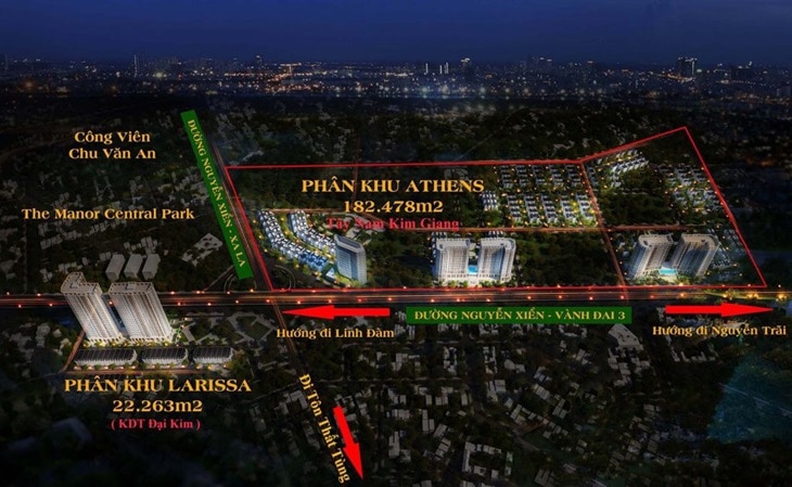 Vị trí shophouse dự án Larissa Khu đô thị Đại Kim