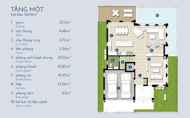 hình ảnh mặt bằng Biệt thự đơn lập The Manor Central Park bạch kim