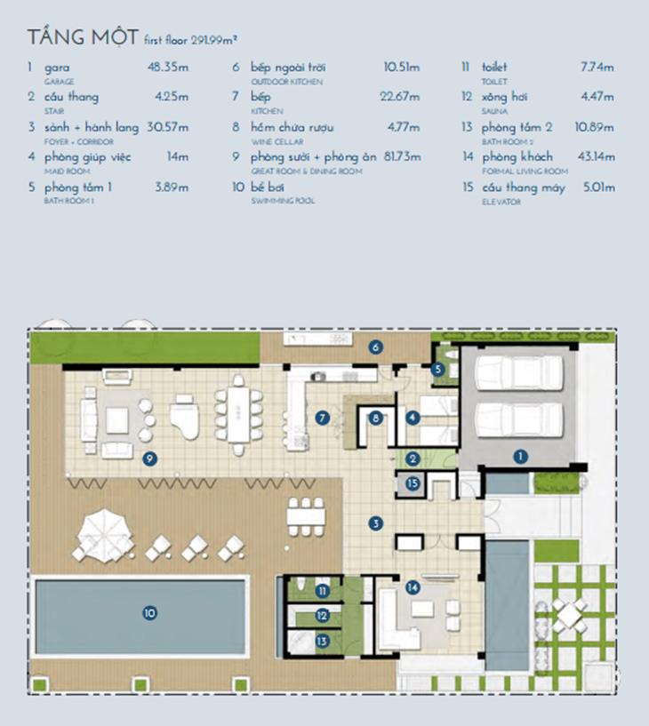 hình ảnh mặt bằng Biệt thự đơn lập The Manor Central Park Kim cương