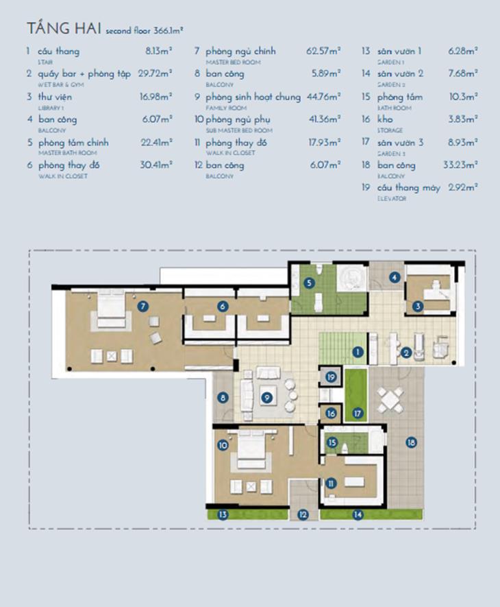 hình ảnh mặt bằng Biệt thự đơn lập The Manor Central Park Kim cương