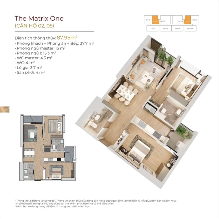 Căn hộ mẫu Dự án The Matrix One 2 PN
