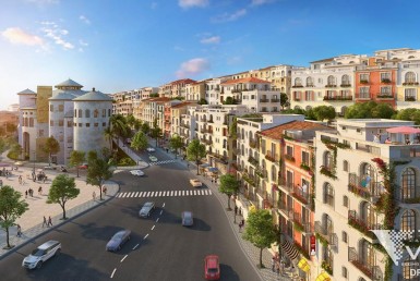 Phối cảnh tổng quan Shophouse Hillside The Center Phú Quốc