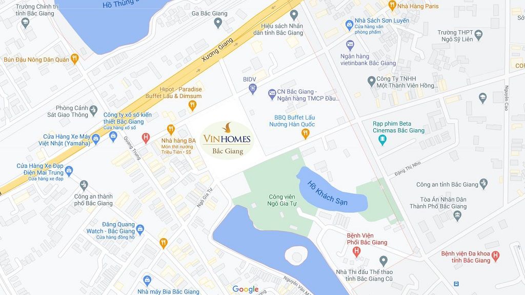 Vị trí Vinhomes Bắc Giang Sky Park